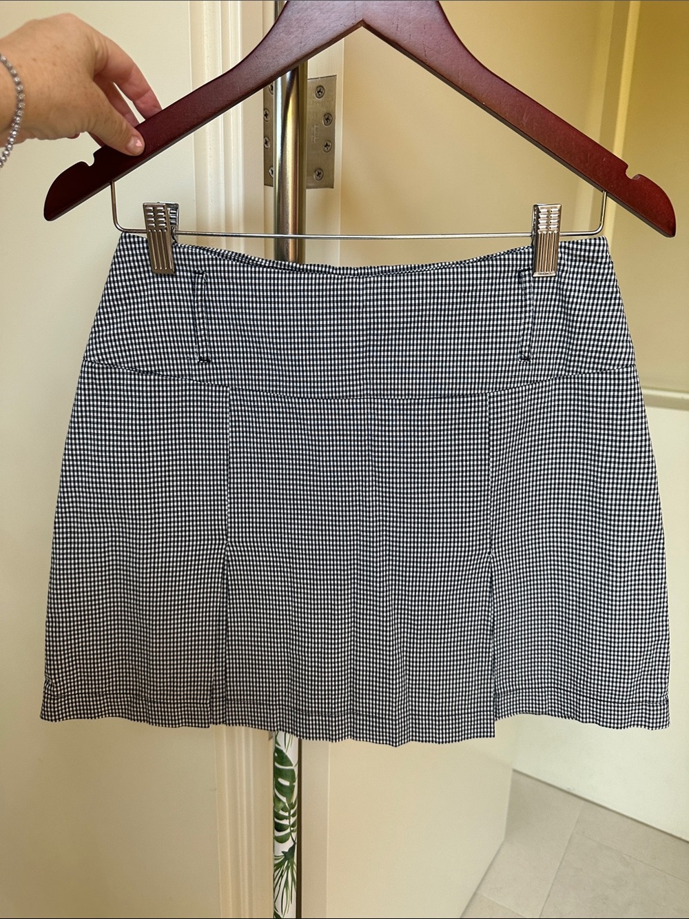 Black and White Golftini Gingham Mini Skirt Size 2